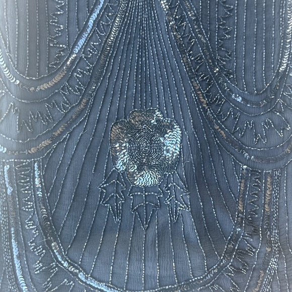 Vintage 100% Silk Beaded Art Deco Dress Freesha Women’s Small - Picture 4 of 16